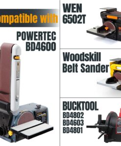 POWERTEC 110118 4 x 36 Inch Sanding Belts | Aluminum Oxide Belt Sander Sanding Belt Assortment, 3 Each of 60 80 120 150 240 400 Grits | Sandpaper for Belt and Disc Sander – 18 Pack 4x36", 18pk 13 71LWbzbrRBL 1