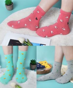 Chalier 5 Pairs Womens Funny socks Cozy Cute Printed Patterned Fun Socks Novelty Cat Socks for Women Gifts B-animals Multicolor(5 Pairs) 20 71LWpI aXeL 1