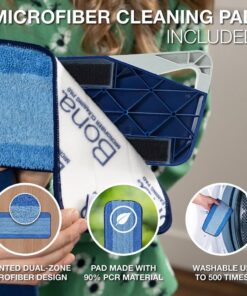 Bona Premium Microfiber Floor Mop for Dry and Wet Floor Cleaning - Includes Microfiber Cleaning Pad and Microfiber Dusting Pad - Dual Zone Cleaning Design for Faster Cleanup Standard 30 71LXDRlM ML