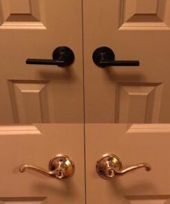 Schlage F10 V LAT 622 Latitude Door Lever, Hall & Closet Passage Lock, Matte Black Standard 39 71LYFbJpp6L