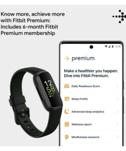 Fitbit Inspire 3 Health &-Fitness-Tracker with Stress Management, Workout Intensity, Sleep Tracking, 24/7 Heart Rate and more, Midnight Zen/Black One Size (S & L Bands Included) Black/Midnight Zen Tracker 21 71LaIPCuSLL