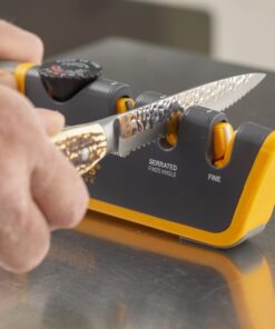 Smith's 50264 Adjustable Angle Knife Sharpener - Grey/Yellow - Adjustable Sharpening Angles - Repair, Restore & Polish Blades - 2-Stage Handheld Manual Sharpener - Hunting, Pocket & Serrated Knives 22 71LbrOOlPcL