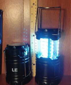 Lepro LED Camping Lantern, Super Bright, Battery Powered, IPX4 Water Resistant, Portable Emergency Lights for Hurricane, Storms, Outages, Collapsible, 2 Packs 43 71LbsRnLBIL
