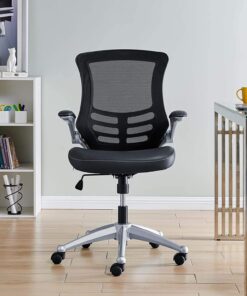 Alternative view of Modway Attainment Mesh Back and Vinyl Seat Modern Office Chair in Black