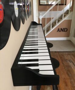 Piano Keys Wall Decal Sticker. Musical Instrument Decor. - Black, 10" x 72". Easy to Apply & Removable. 10in X 72in (Black) 30 71LdsF6fbIL 2