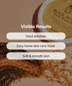 SKIN FOOD Black Sugar Mask Wash Off 4.05 fl. oz.(120g) - Black Sugar Scrub - Sugar Face Scrub to Hydrate and Nourish the Skin - Exfoliating Sugar Scrub - Facial Mask Wash Off Sugar Scrub 3.52 Fl Oz (Pack of 1) 29 71LexI xciL