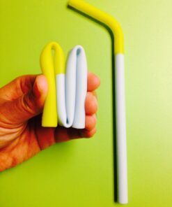 Softy Straws Wide Premium Reusable Silicone Drinking Straws + Patented Straw Squeegee - 9” Long With Curved Bend for 20/30/32oz Tumblers BPA Free Non Rubber, Flexible, Safe for Kids/Toddlers Assorted - Silicone 49 71LfPszakL