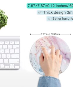 ITNRSIIET Marble Round Mouse Pad, Pink Marble Customized Premium-Textured Mouse Mat,Washable Mousepads with Lycra Cloth, Non-Slip Rubber Base Small Mousepad, 7.87×7.87×0.12 inches (Pink Marble) 24 71LfuV63SL