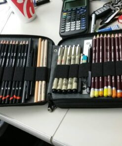 Speedball Art Products Genuine Leather Storage Case for Pencils, Markers, Pens and Art Supplies (Holds Up to 120 Standard Pencils, Black) 120 Pencil Capacity 30 71Lh6jpBmYL