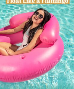 JOYIN Inflatable Flamingo Tube, Pool Float, Fun Beach Floaties, Swim Party Toys, Summer Pool Raft Lounge for Adults & Kids, with 2 Cup Holders and Head Rest 23 71LhHQP6uML 3