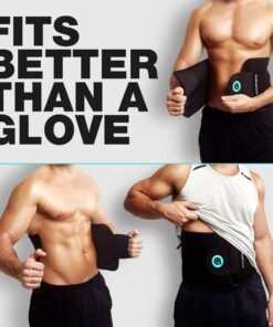 ActiveGear Waist Trimmer Belt Slim Body Sweat Wrap for Stomach and Back Lumbar Support Blue Large 22 71LixeC6DgL