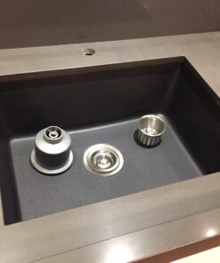 Kraus KGD-410B 24 2/5 inch Dual Mount Single Bowl Black Onyx Granite Kitchen Sink Sink with Strainer 34 71LjeOPF6iL