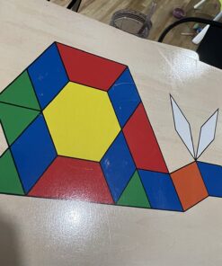 Melissa & Doug Pattern Blocks and Boards - Wooden Classic Toy With 120 Solid Wood Shapes and 5 Double-Sided Panels, Multi-colored - STEAM Animals, Tangrams Puzzle For Kids Ages 3+ Standard 45 71LkcLOrdL