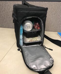 Evolutionize Meal Prep Insulated Lunch Bag - Meal Prep Cooler Bag Patented Lunch Box includes Portion Control Meal Prep Containers + Ice Pack (3 Meal, Black) 3 Meal Black/Black 28 71Ll0cBIbfL