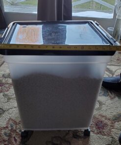 IRIS USA 65qt/16.2gal Airtight Pet Food Storage Container, Black 50 lbs Clear/Black 32 71Lm3EfC0HL