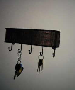 iDesign Twillo Mail and Key Holder, Decorative Wall Mounted Key Rack Organizer Pocket and Letter Sorter Holder for Entryway, Kitchen, Mudroom, Home Office Organization, 10.5" x 2.5" x 4.5", Bronze Mail & Key Rack 35 71LmEOcnoNL