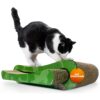 GoPets Premium Cat Scratcher, Reversible with Insert, Ergonomic Lounge Scratcher, Includes Catnip, 10" x 10" x 10" Infinity Lounge Corrugated Cardboard 14 71LnBAVuhiL