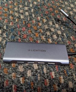 LENTION USB-C Multi-Port Hub with 4K HDMI Output, 100W PD, 4 USB 3.0 5Gbps Compatible 2023-2016 MacBook Pro, New Mac Air & Surface, Chromebook, iPhone 15, More, Stable Driver Adapter (C35, Space Gray) 43 71LoT78XDlL