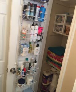 ClosetMaid Adjustable Organizer Rack with Baskets Wall or Over Door Mount, for Kitchen, Pantry, Utility Room, Closet, 12 in. W, White Finish, Inch 12-Inch 40 71LogKKns8L