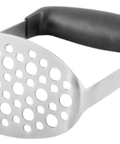 KUKPO High Quality Stainless Steel Potato Masher with Broad and Ergonomic Horizontal Handle – Fine-grid Mashing Plate for Smooth Mashed Potatoes, Vegetables and Fruits 12 71Loo4oVcDL