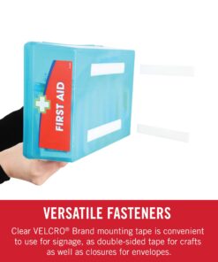 VELCRO Brand - Thin Clear Fasteners | General Purpose/ Low Profile | Perfect for Home or Office | 3 1/2in x 3/4in Strips, Clear 11 71LpOfhwB9L