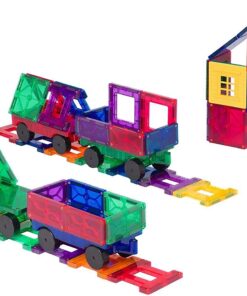 Playmags Magnetic Tiles Train Set, 20 Piece Accessory Set Includes 4 Trains, Stronger Magnets, Building Blocks Add-On, STEM Toys for Kids. 20 Piece Train Set 9 71Lqf6RODuL