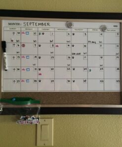Quartet Whiteboard Calendar & Corkboard, Magnetic, White Board & Cork Bulletin Board Combo, 17" x 23", Wood Finish Frame (22476) 1 Board 37 71LrQtH0EfL