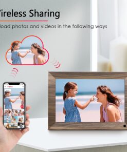 Canupdog 10.1 WiFi Digital Picture Frame, IPS Touch Screen Smart Cloud Digital Photo Frame with 16GB Storage, Wall Mountable, Auto-Rotate, Motion Sensor, Share Photos via Frameo App 10.1 inch Wooden 21 71LrcTo2QDL