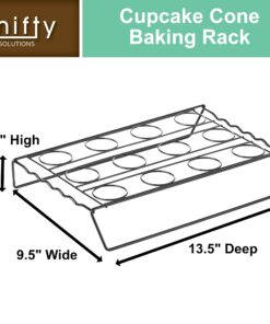 Nifty Ice Cream Cone Cupcake Baking Rack – Holds up to 12 Medium & Large Cupcake Cones, Non-Stick, Dishwasher Safe, Use for Baking, Cooling & Serving Treats 32 71LsCWeowsL 1