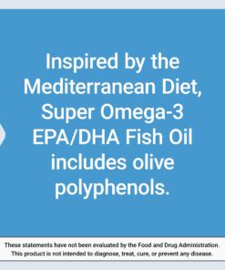 Super Omega-3 EPA/DHA Fish Oil, Sesame Lignans & Olive Extract - For Heart & Brain Health – For Inflammation & Cholesterol Management – Gluten-Free, Non-GMO – Lemon Flavor 120 Softgels 120 Count (Pack of 1) Standard Packaging 16 71Lswk6951L