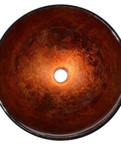 Alternative view of Aquaterior Modern Bathroom Round Artistic Tempered Glass Vessel Vanity Sink Bowl Basin Spa (FAUCET NOT INCLUDED) Flame Red