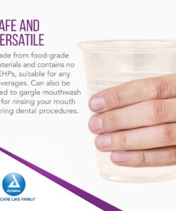Dynarex Disposable Clear Drinking Cups - Single Use Plastic Cups for Office, Hospital, Clinic - with Rolled Rim, Ribbed Center - 3oz, Bulk Supplies Box of 100 3 oz. 15 71LuOCKQrL