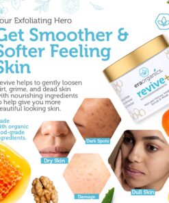 Era Organics Microdermabrasion Facial Scrub & Face Exfoliator - Spa Quality Exfoliating Mask with Manuka Honey Walnut Moisturizing Exfoliant for Dry Skin, Blackheads Wrinkles (2 oz) 2 Ounce (Pack of 1) 22 71LuaspsCAL