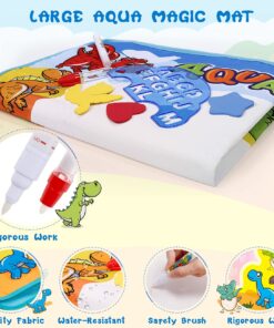 Kids Toys Water Doodle Mat: Dinosaur Painting Coloring Pad for Toddlers 1-3 - Aqua Magic Drawing Board for 2 3 4 Year Old Toddler Arts and Crafts Christmas Birthday Gifts for Girls Boys Age 2-4 3-5 33 71Lv5IkCPfL