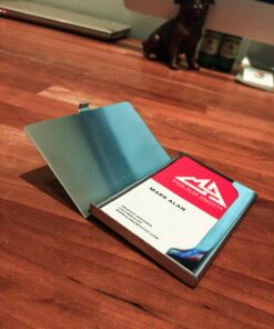 MaxGear Metal Business Card Holder for Men & Women, Pocket Business Card Case Slim Business Card Wallet Business Card Holders Name Card Holder, 3.7 x 2.3 x 0.3 inches, Stainless Steel, Silver Mirror Brushed Silver 32 71LwlfCZ2RL