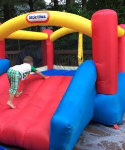 Little Tikes Jump 'n Slide Inflatable Bouncer Includes Heavy Duty Blower With GFCI, Stakes, Repair Patches, And Storage Bag, for Kids Ages 3-8 Years Jump 'n Slide Bounce House 33 71LxDZN4WIL