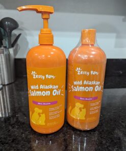 Wild Alaskan Salmon Oil for Dogs & Cats - Omega 3 Skin & Coat Support - Liquid Food Supplement for Pets - Natural EPA + DHA Fatty Acids for Joint Function, Immune & Heart Health, 32 Fl Oz 32 Fl Oz (Pack of 1) 32 71LxIhn MrL