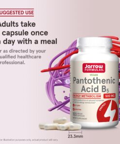 Jarrow Formulas Pantothenic Acid B5 500 mg - 100 Veggie Caps - Essential B Vitamin - Energy Production & Metabolism Support - 100 Servings (Packaging may vary) 100 Count (Pack of 1) 18 71LxN2W9qsL
