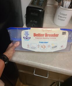COOK'S CHOICE XL Original Better Breader Batter Bowl- All-in-One Mess Free Breading Station Tray for at Home or On-the-Go - Pour in Seasoning, Add Meat or Vegetables of Choice, & Just Shake 49 71LxS9y63L
