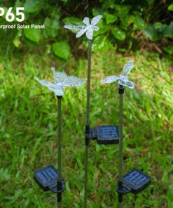 Solar Garden Lights - 3 Pack Solar Stake Light, Color Changing Solar Powered Decorative Landscape Lighting Hummingbird Butterfly Dragonfly for Outdoor Path, Yard, Lawn, Lawn, Halloween, Christmas 25 71LxeqiXWXL