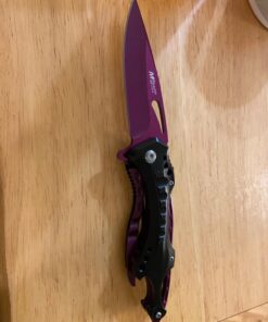 MTECH USA MT-A705 Series – Spring Assisted Folding Knife, Pocket Clip, Tactical, EDC, Self Defense Purple 4.5-inch closed 38 71LyTYz uwL