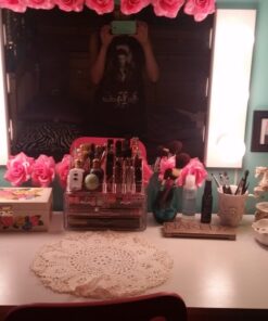 Ikee Design Clear Acrylic Makeup Organizer, Elegant Makeup Storage Organizer for a Stylish Vanity, Bathroom, or Dresser Décor, Clear Design for Easy Visibility and Quick Access 1) 1 Top 4 Drawers 47 71Lz2CSB77L