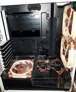 Fractal Design Meshify C - Compact Mid Tower Computer Case - Airflow/Cooling - 2X Fans Included - PSU Shroud - Modular Interior - Water-Cooling Ready - USB3.0 - Tempered Glass Side Panel - White TG 87 71Lzh5jTMRL