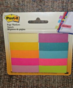 Post-it Page Markers, Assorted Bright Colors, 1/2 in x 2 in, 50 Markers/Pad, 10 Pads/Pack (670-10AB) 500 Sheets 42 71M qX3IhqL