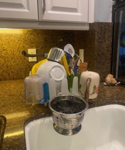 Chef'n Plastic 401-281-004 DishGarden Dish Rack, 14 x 13.25 x 6.5 inches, White/Green 42 71M uFXAOpL