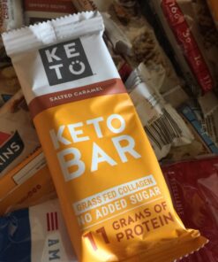 Perfect Keto Bars - The Cleanest Keto Snacks with Collagen and MCT. No Added Sugar, Keto Diet Friendly - 3g Net Carbs, 18g Fat,11g protein - Keto Diet Food Dessert (Salted Caramel, 12 Bars) Salted Caramel 12 Count (Pack of 1) 35 71M09qb5d5L