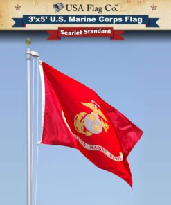 Marine Corps Flag by USA Flag Co. is 100% American Made: The BEST 3x5 Outdoor USMC Flag, Made in the USA - For Prime Members and Amazon A to Z Guarantee. (3 by 5 foot) 26 71M0e0LW2TL