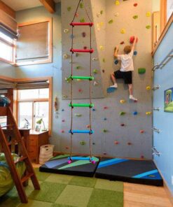 Rainbow Craft 6.6FT Climbing Rope Ladder Ninja Ladder for Kids - Kids Ninja Warrior Obstacle Course Accessories - Ninja Warrior Slackline Ladder, Playground Ninja Obstacles Swing Rope Ladder 16 71M0qurhxnL