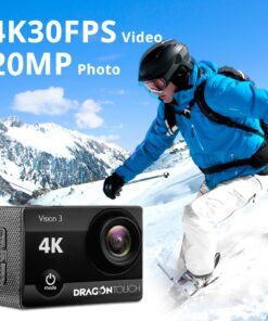 Dragon Touch 4K Action Camera 20MP Vision 3 Underwater Waterproof Camera 170° Wide Angle WiFi Sports Cam with Remote 2 Batteries and Mounting Accessories Kit 52 71M0ywfuGJL