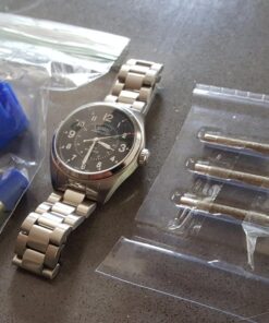 SE JT6218 5-Piece Watch Band Link Remover Kit - Includes Dual Head Hammer, Band Holder, Pin Punches (0.8, 0.9, 1.0mm) for DIY Watch Adjustments and Repairs 36 71M1UQLzQqL